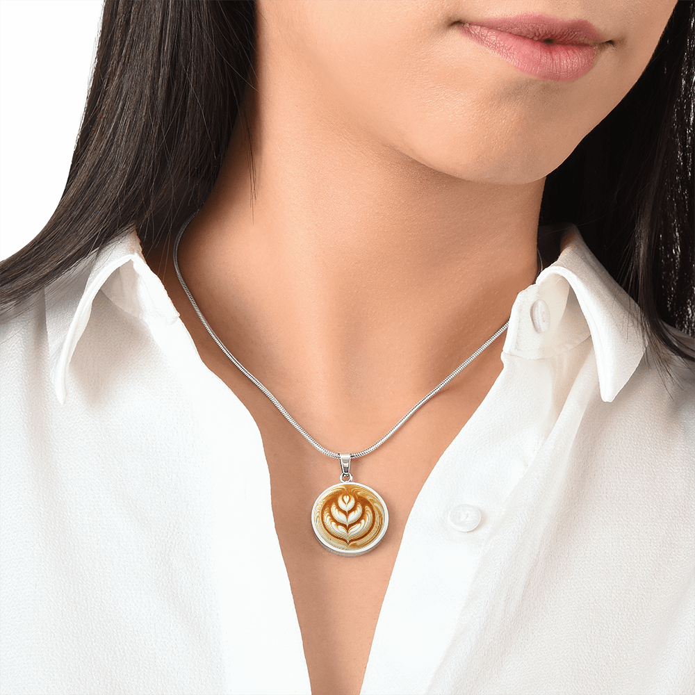 The Latte Love Circle Pendant Necklace