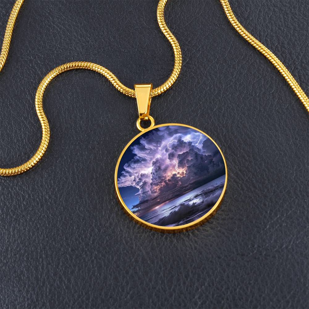 The Sea Tempest Circle Pendant Necklace