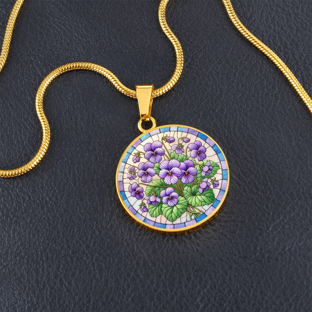 The Violets Circle Pendant Necklace