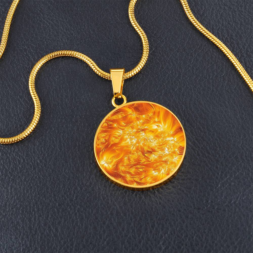 The Sun Star Circle Pendant Necklace