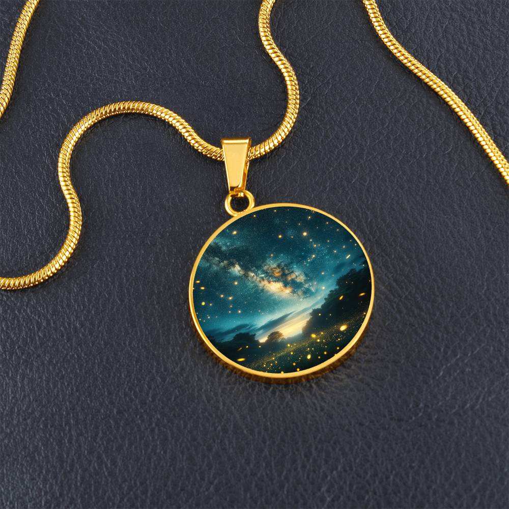 Firefly Milkyway Circle Pendant Necklace