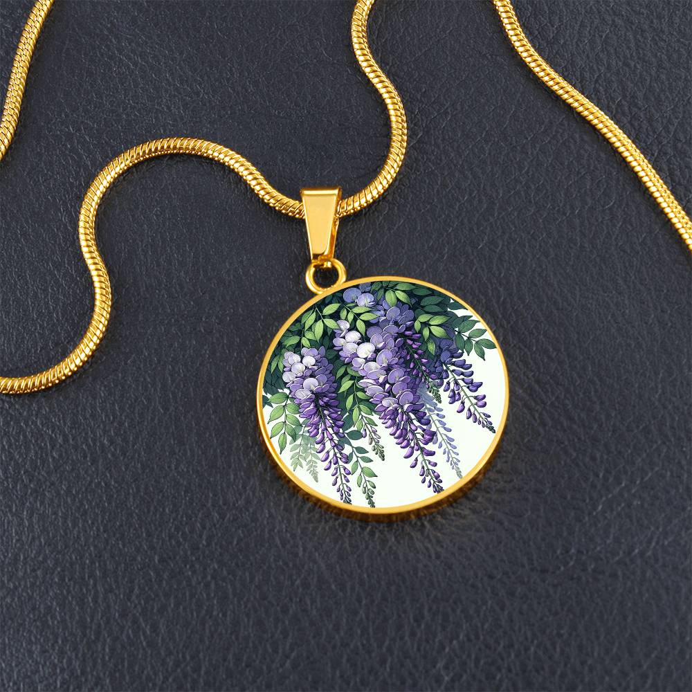 Wisteria Cascade Circle Pendant Necklace