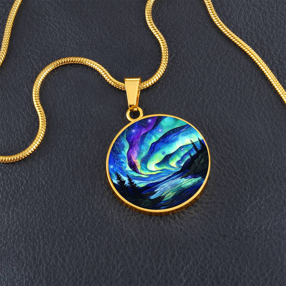 The Northern Auroras Circle Pendant Necklace