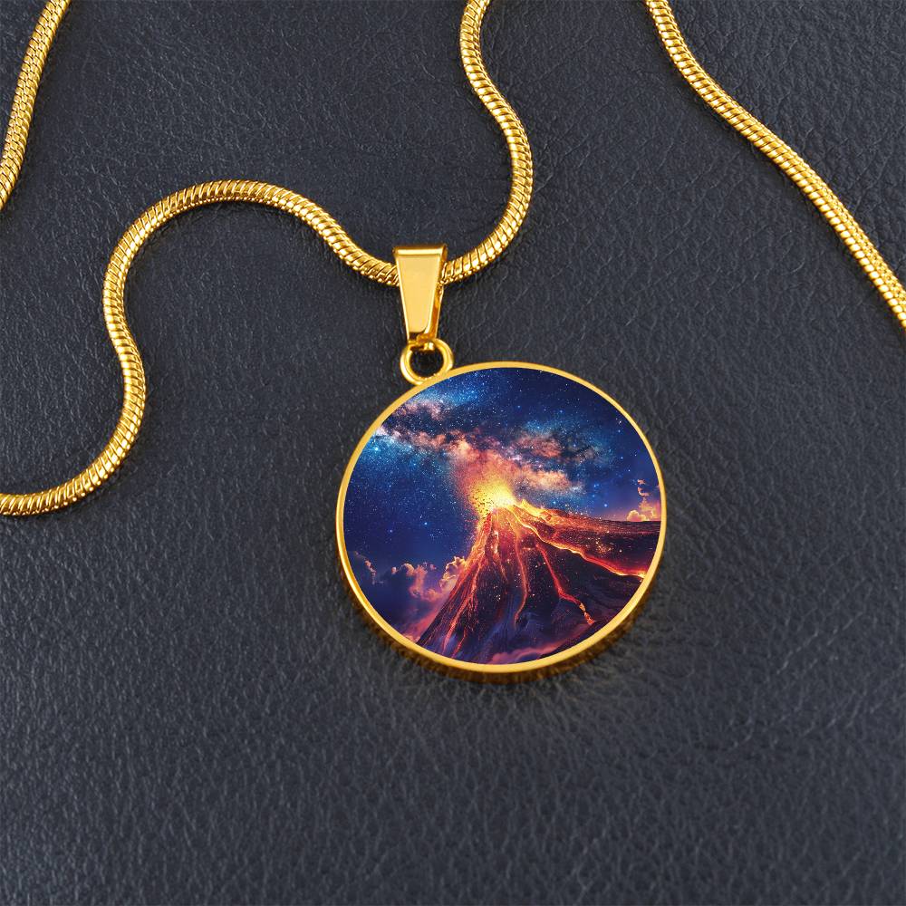 Volcanic Milky Way Circle Pendant Necklace