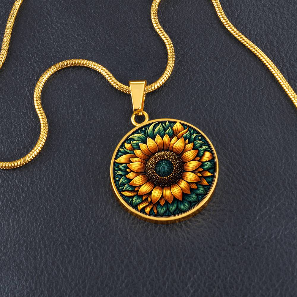 The Sunflower Circle Pendant Necklace