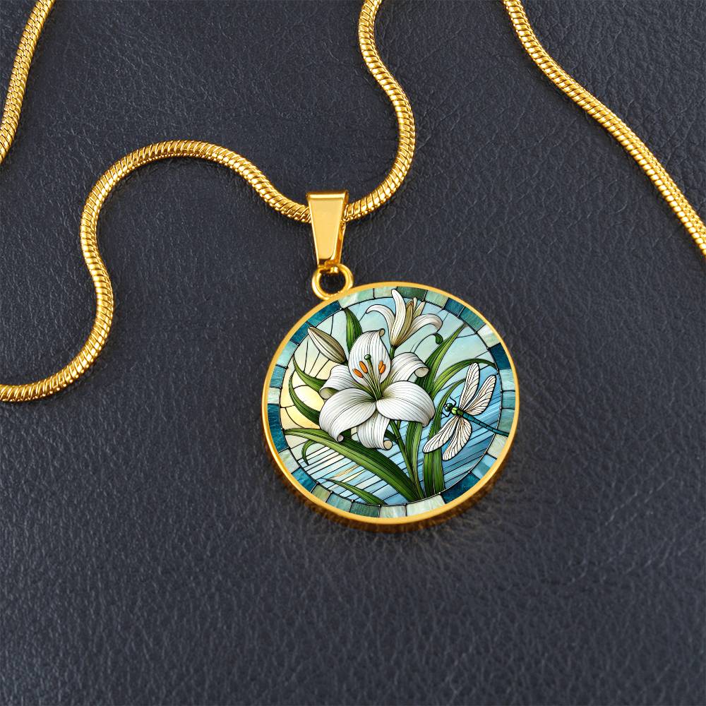 The Lily Circle Pendant Necklace