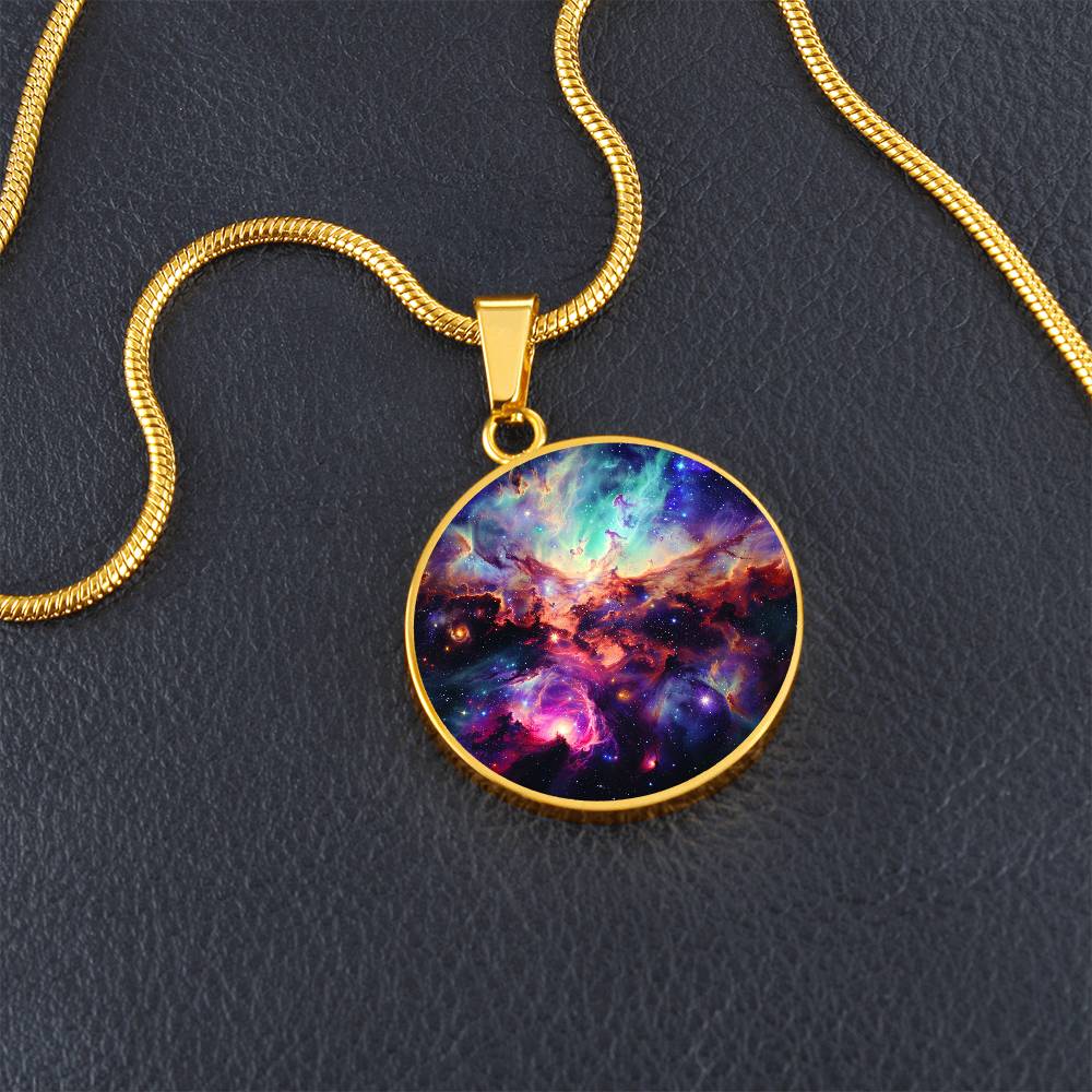 The Galaxy Bang Circle Pendant Necklace