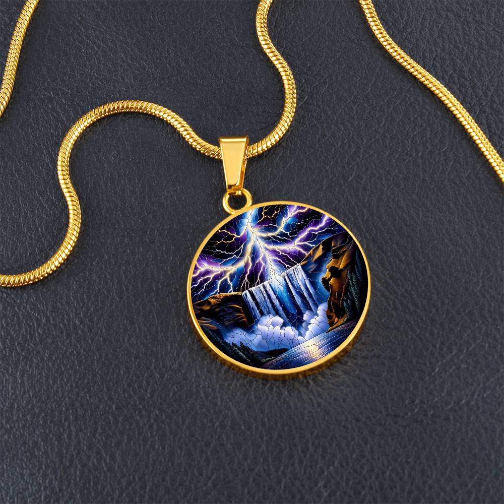 The Lighting Falls Circle Pendant Necklace