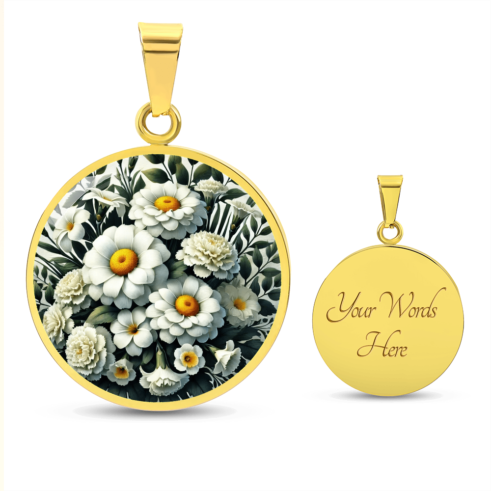 April Birth Flower - Daisies Pendant Necklace