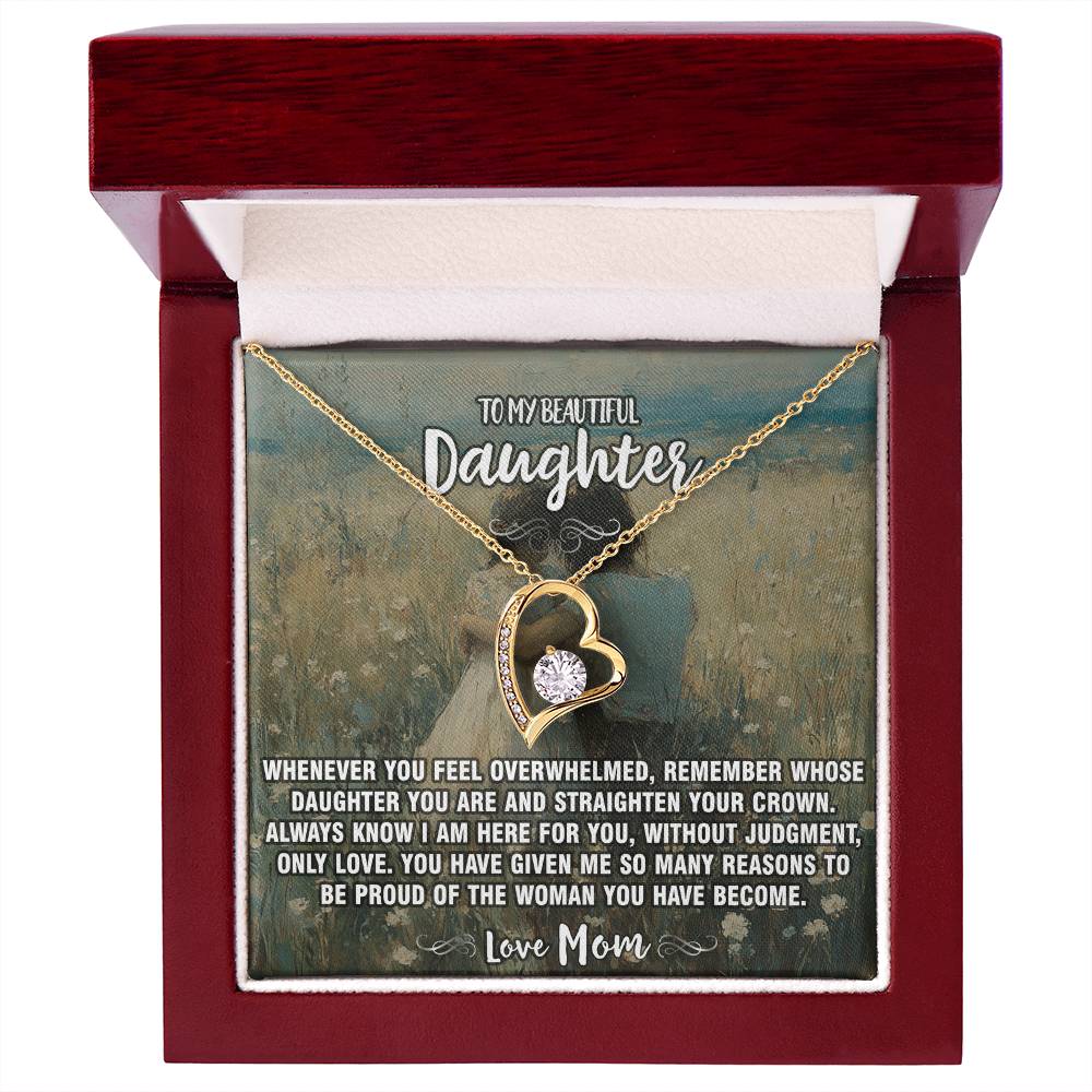 Here For You Mom To Daughter Pendant Necklace