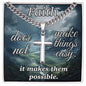 Faith Personalized Steel Cross Necklace on Cuban Chain 7