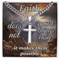 Faith Personalized Steel Cross Necklace on Cuban Chain 9
