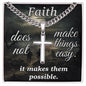 Faith Personalized Steel Cuban Chain Cross Necklace 2