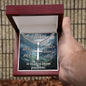 Faith Personalized Steel Cross Necklace on Cuban Chain 7