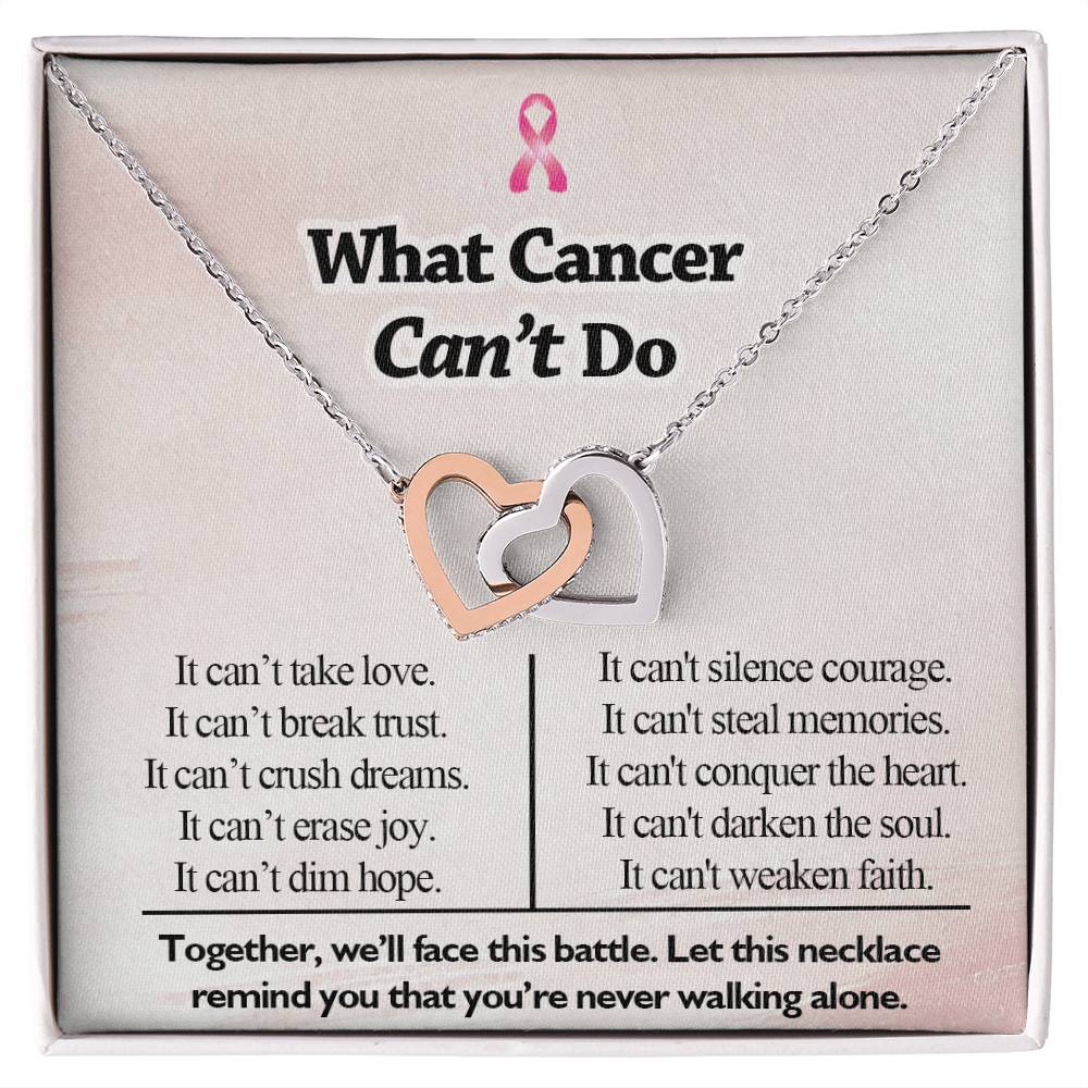 What Cancer Can't Do Hearts Necklace