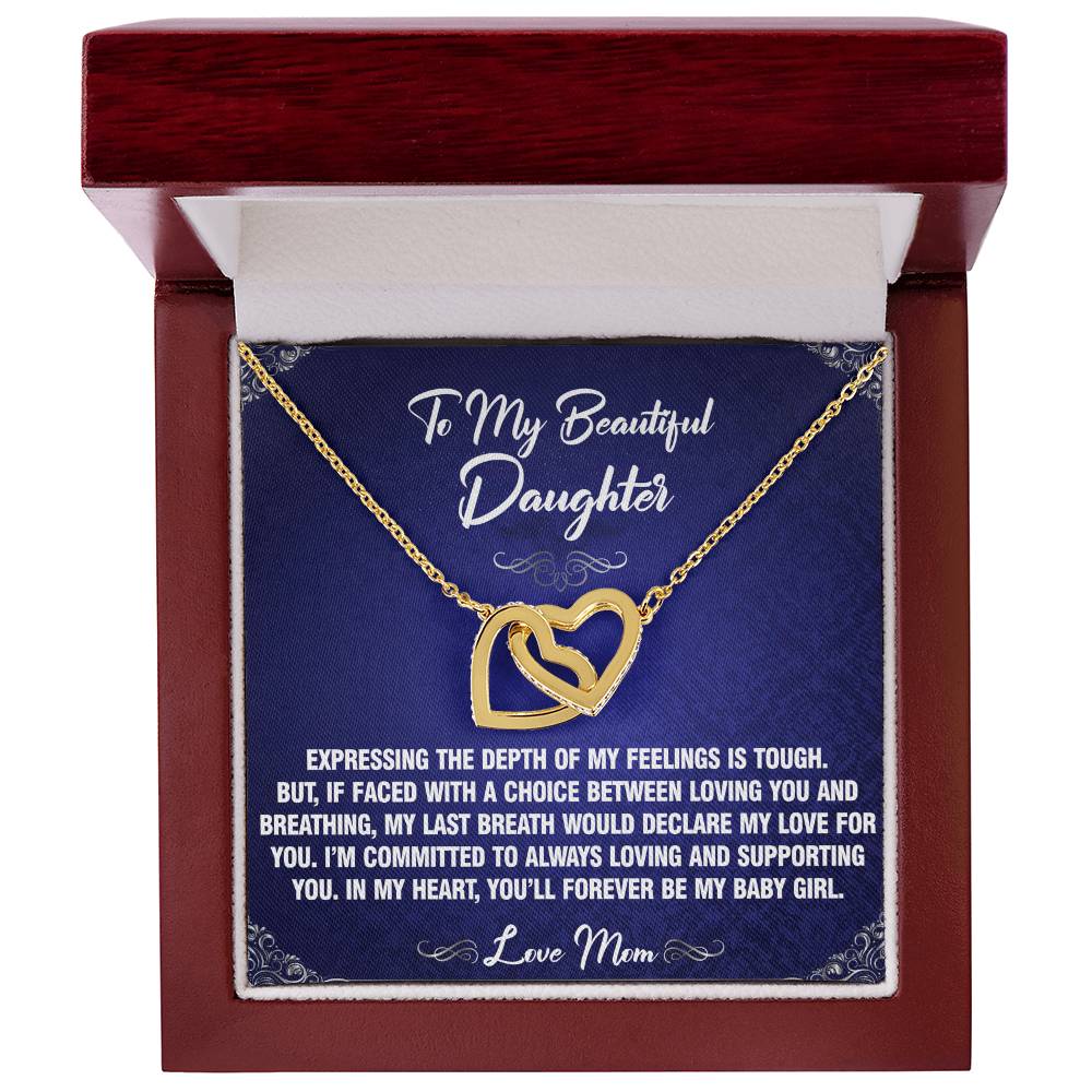 Depth of Feelings Daughter From Mom Heart Necklace