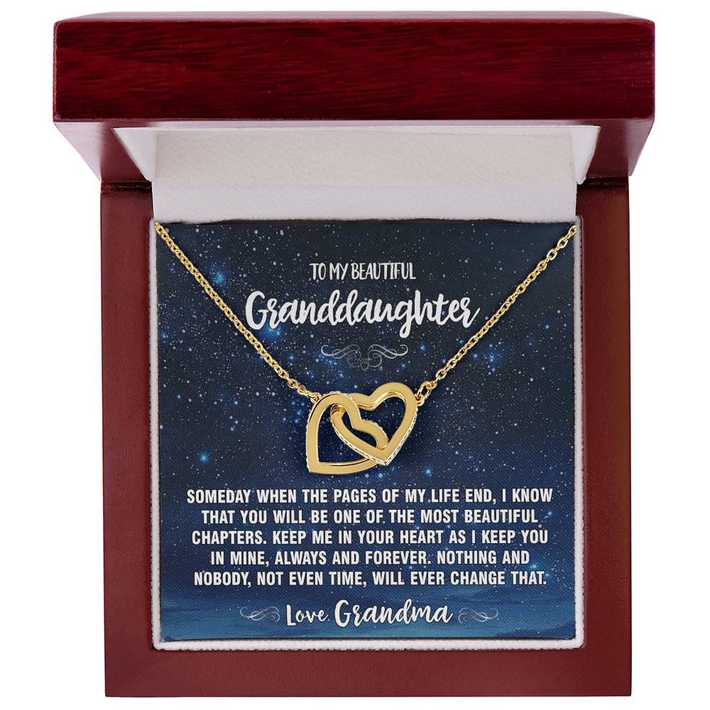 Beautiful Chapters Grandma To Granddaughter Hearts Necklace