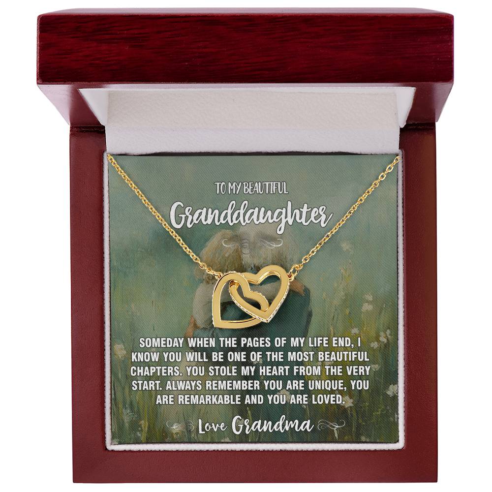 Pages of Life Grandma To Granddaughter Hearts Necklace 10