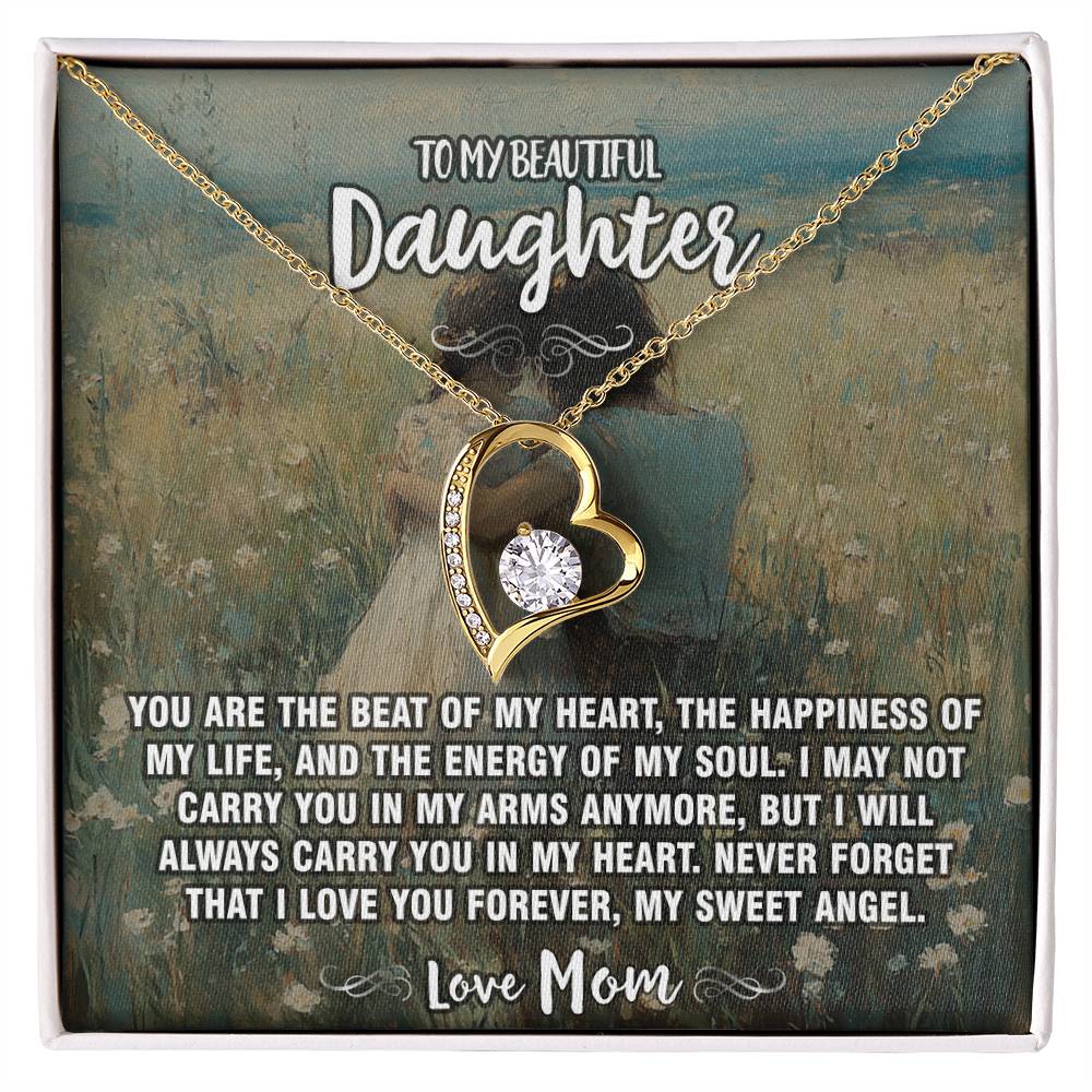 Beat Of My Heart Mom To Daughter Pendant Necklace