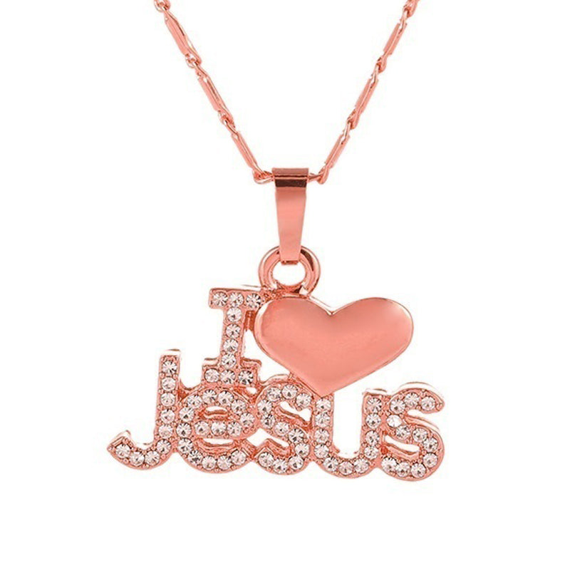 I Love Jesus Pendant Necklace