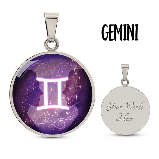 Gemini Zodiac Constellation Pendant Necklace