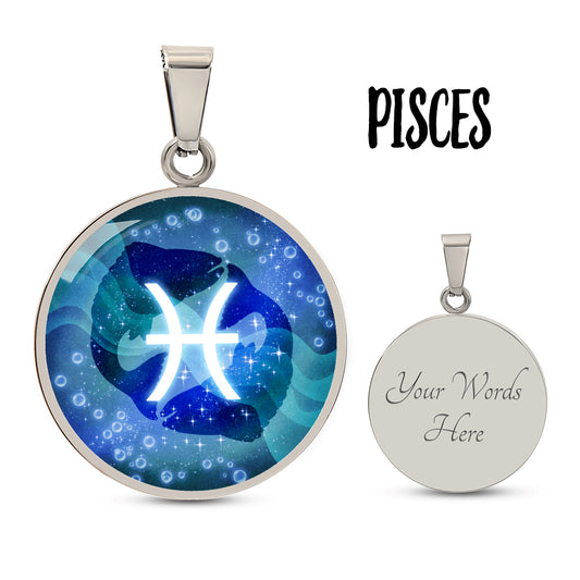 Pisces Zodiac Constellation Pendant Necklace