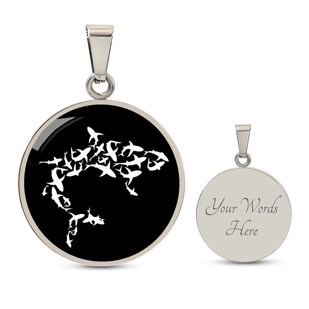 Sharks Luxury Circle Pendant Necklace