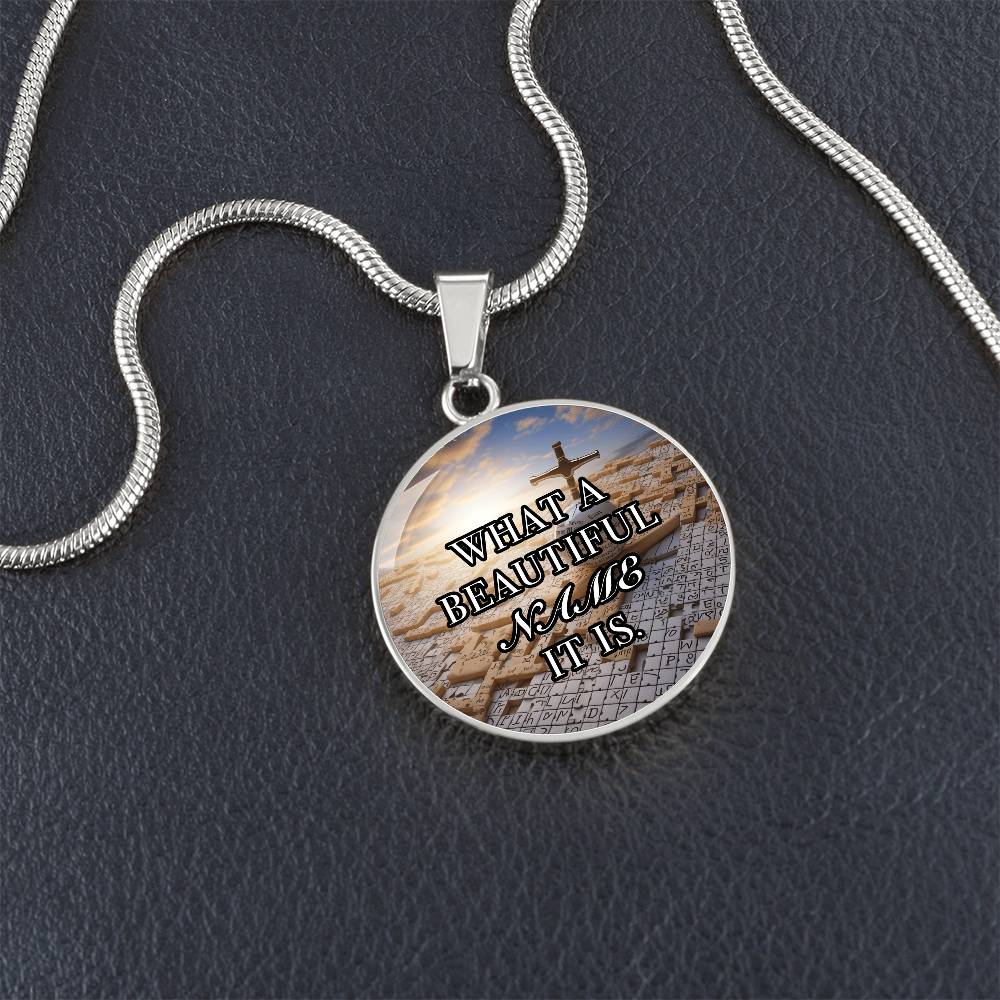Beautiful Name Circle Faith Pendant Necklace 1