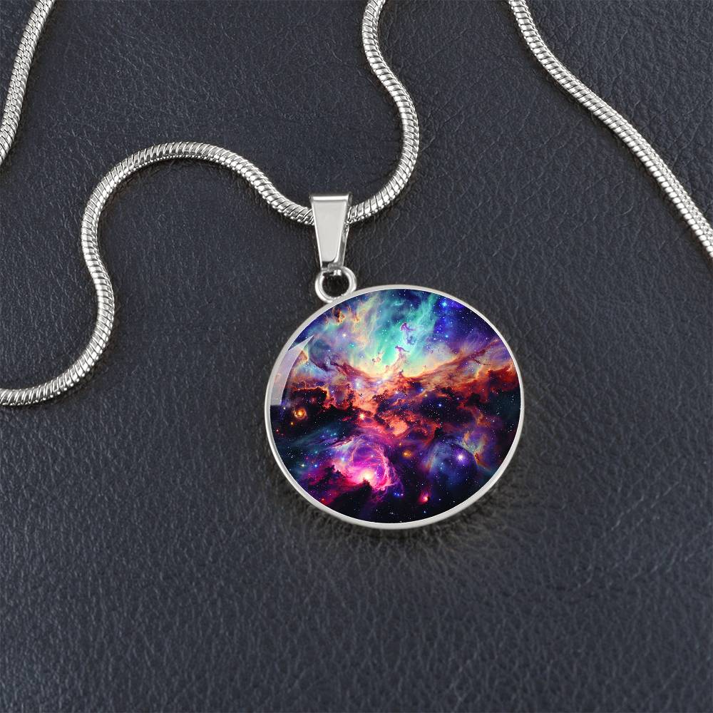 The Galaxy Bang Circle Pendant Necklace
