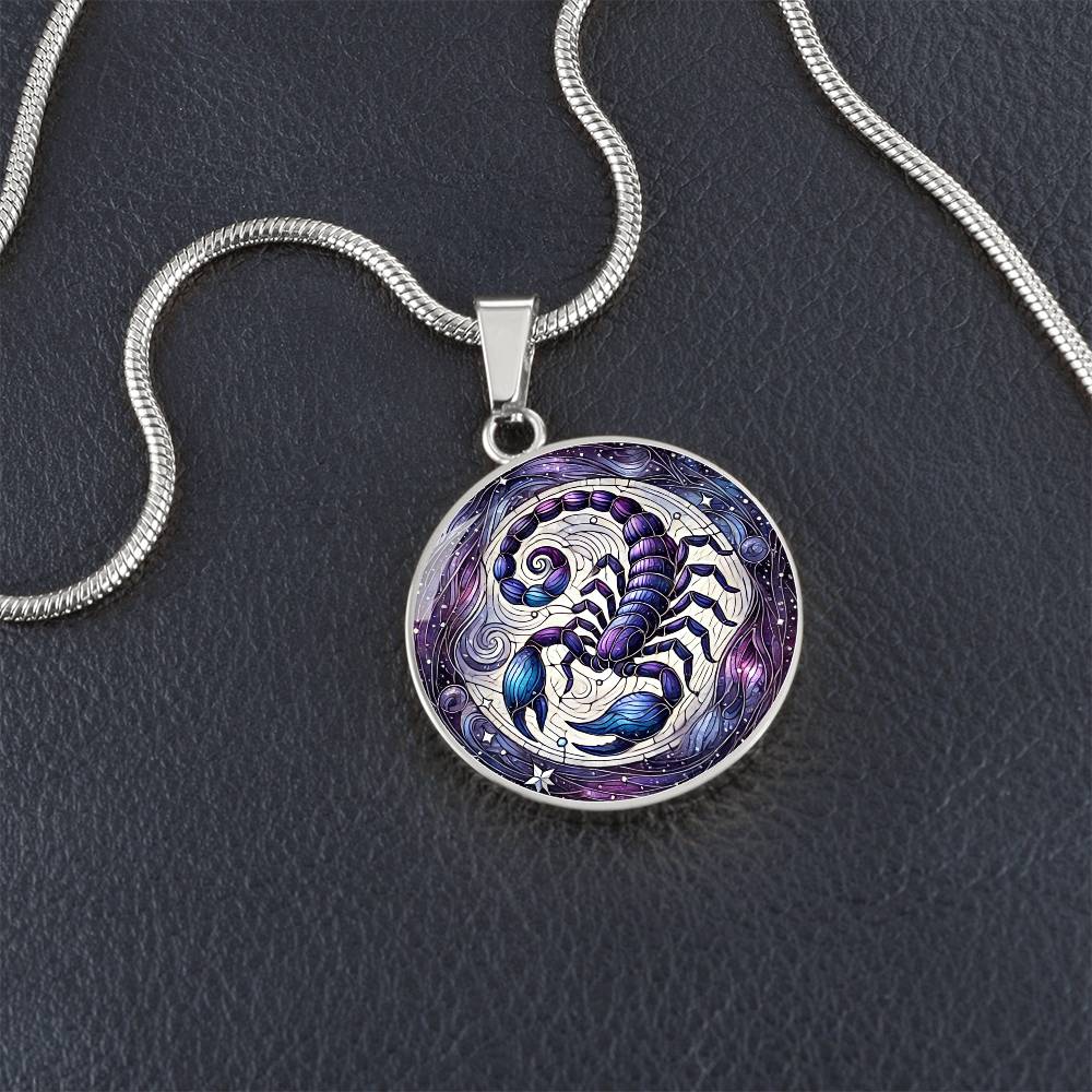 Cosmic Scorpio Circle Pendant Necklace