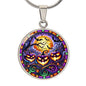 Spooky Jack O'Lanterns Circle Pendant Necklace