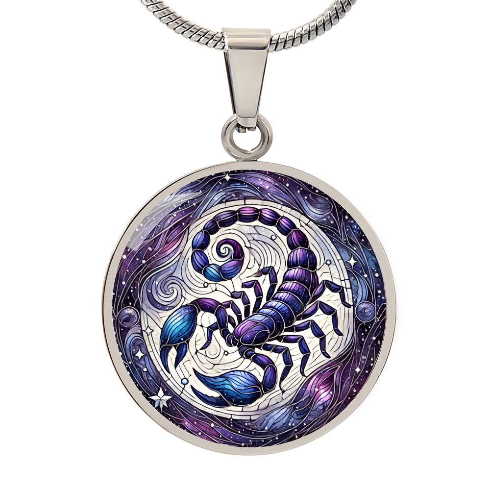 Cosmic Scorpio Circle Pendant Necklace
