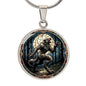Werewolf Halloween Circle Pendant Necklace