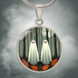 Spooky Ghosts Halloween Circle Pendant Necklace