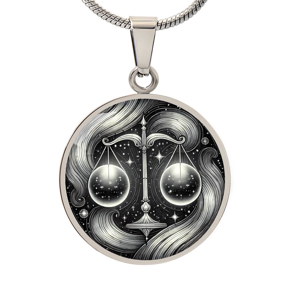 Harmonic Libra Balance Circle Pendant Necklace