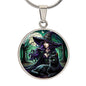 The Halloween Witch Circle Pendant Necklace