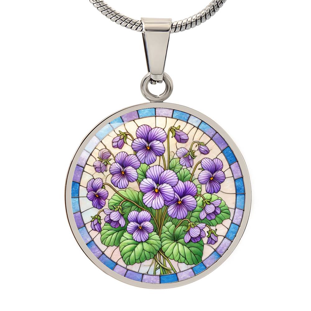 The Violets Circle Pendant Necklace