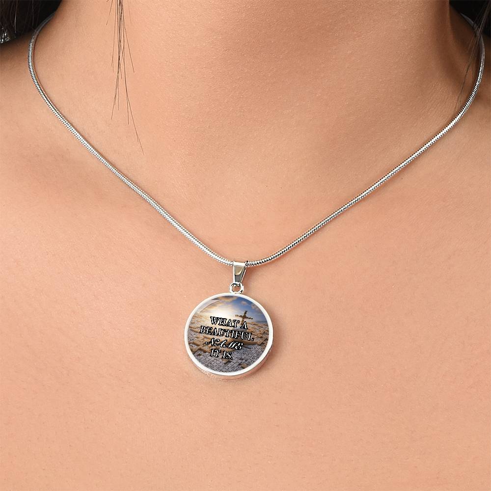 Beautiful Name Circle Faith Pendant Necklace 1