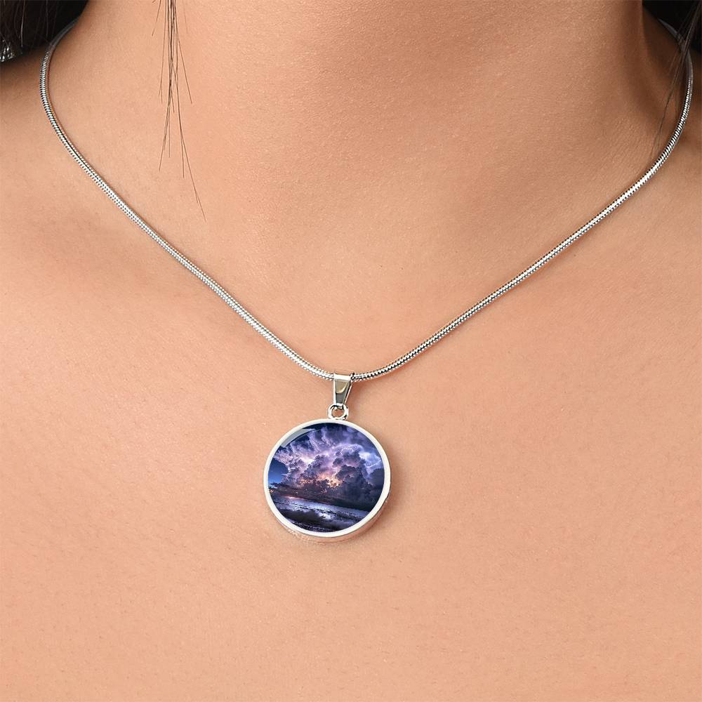 The Sea Tempest Circle Pendant Necklace