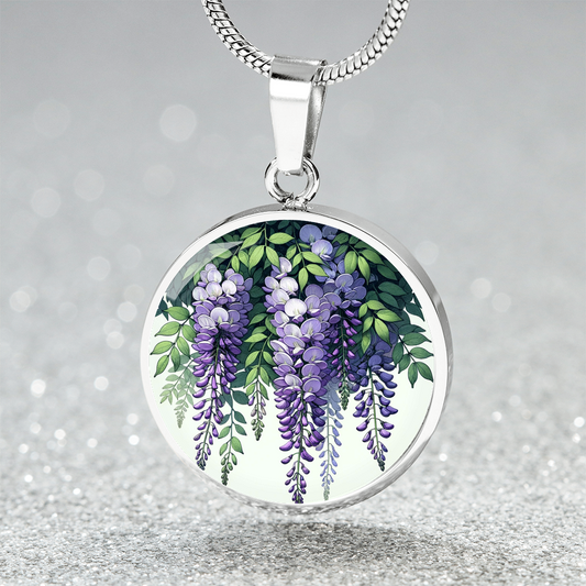 Wisteria Cascade Circle Pendant Necklace