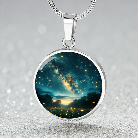 Firefly Milkyway Circle Pendant Necklace