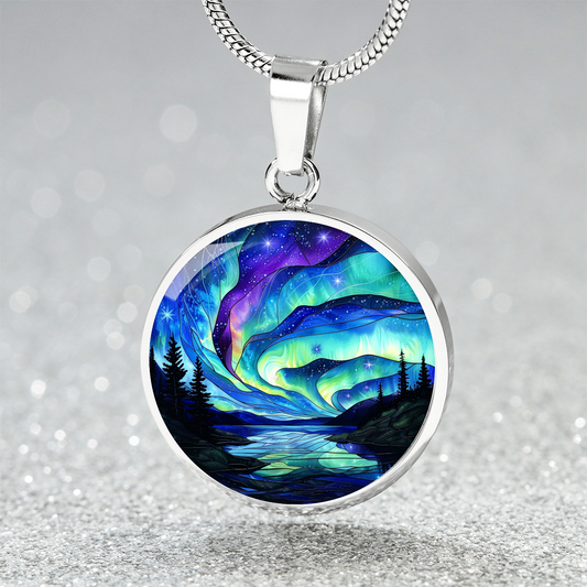 The Northern Auroras Circle Pendant Necklace