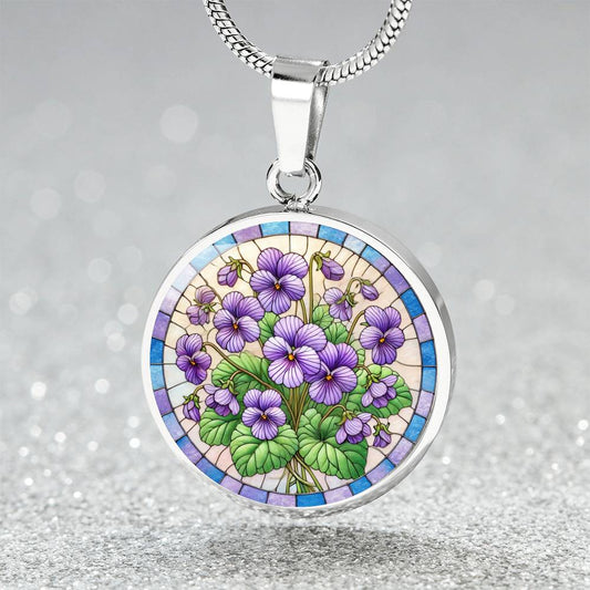 The Violets Circle Pendant Necklace
