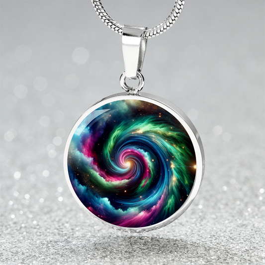 Aurora Hurricane Circle Pendant Necklace