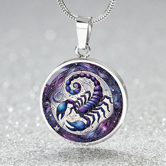 Cosmic Scorpio Circle Pendant Necklace