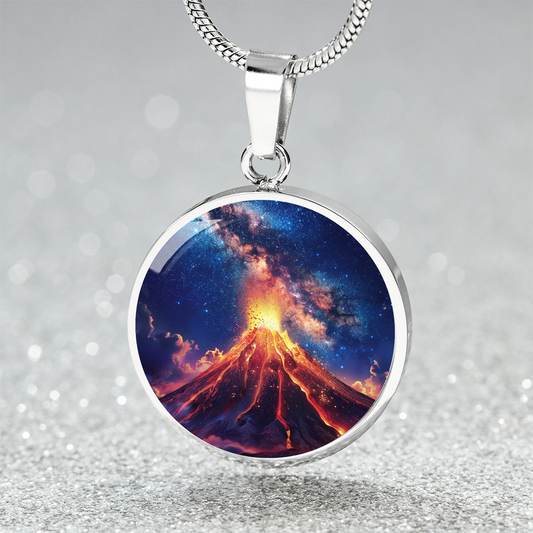 Volcanic Milky Way Circle Pendant Necklace
