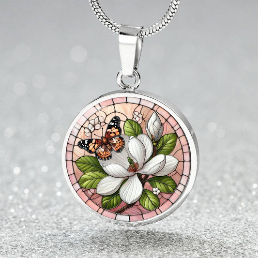 The Magnolia Circle Pendant Necklace