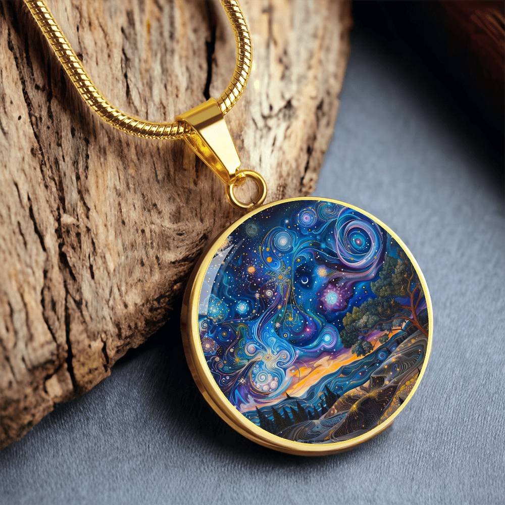 Celestial Hills Circle Pendant Necklace
