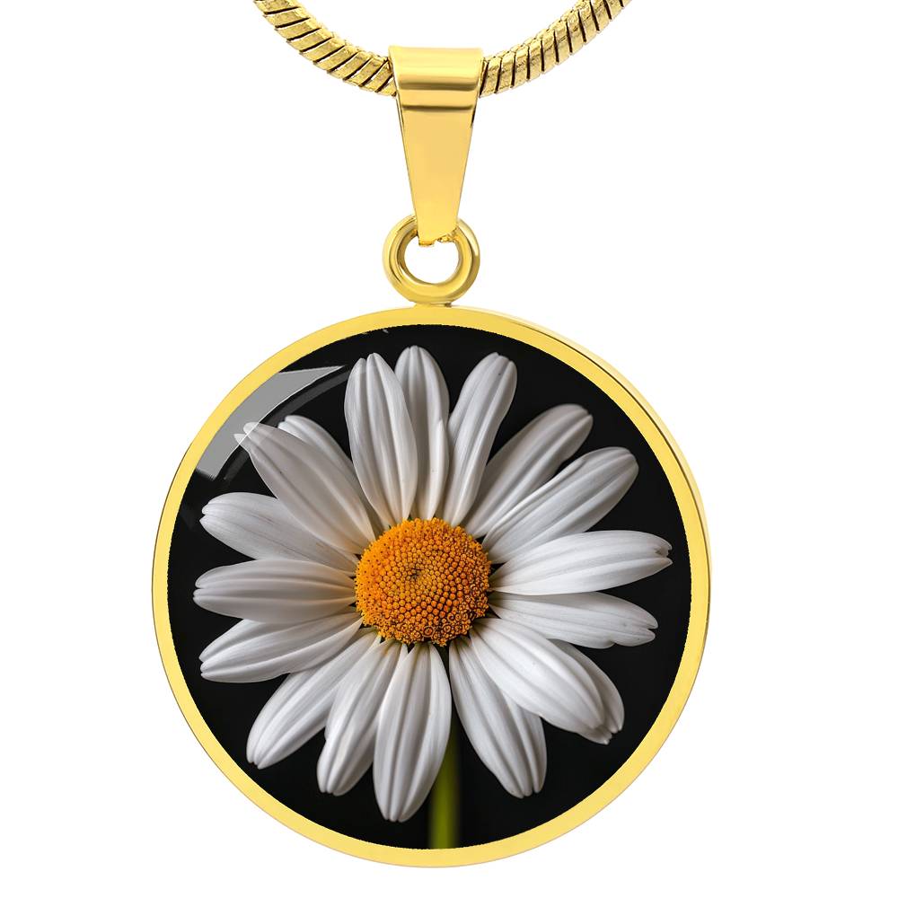 Charming Daisy Circle Pendant Necklace