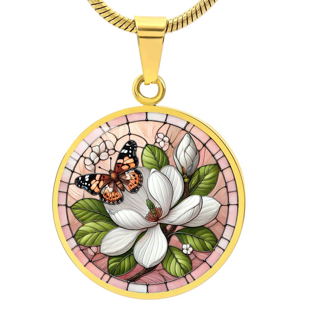 The Magnolia Circle Pendant Necklace